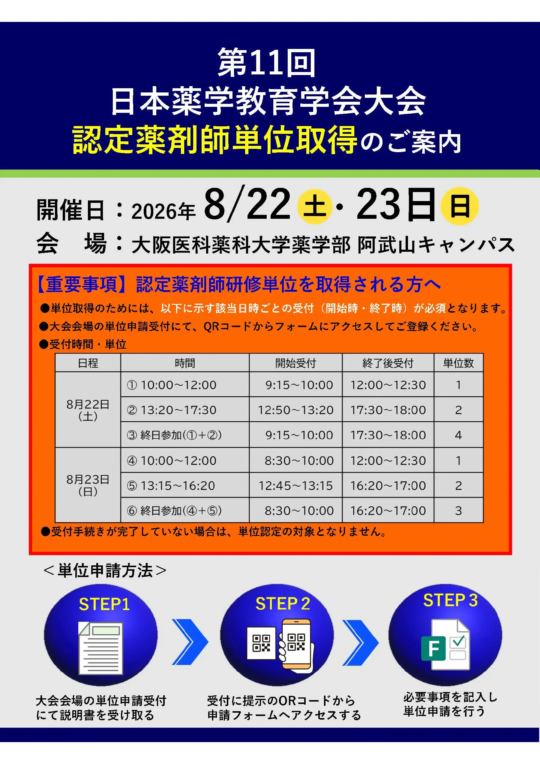 第11回日本薬学教育学会大会でのG24研修単位取得について